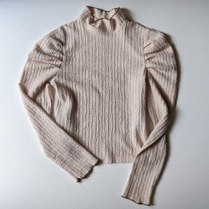 Free People Textured Blouse in Cream